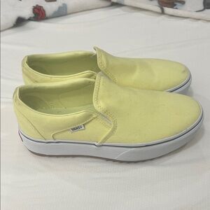 Vans Yellow Slip-On Platforms